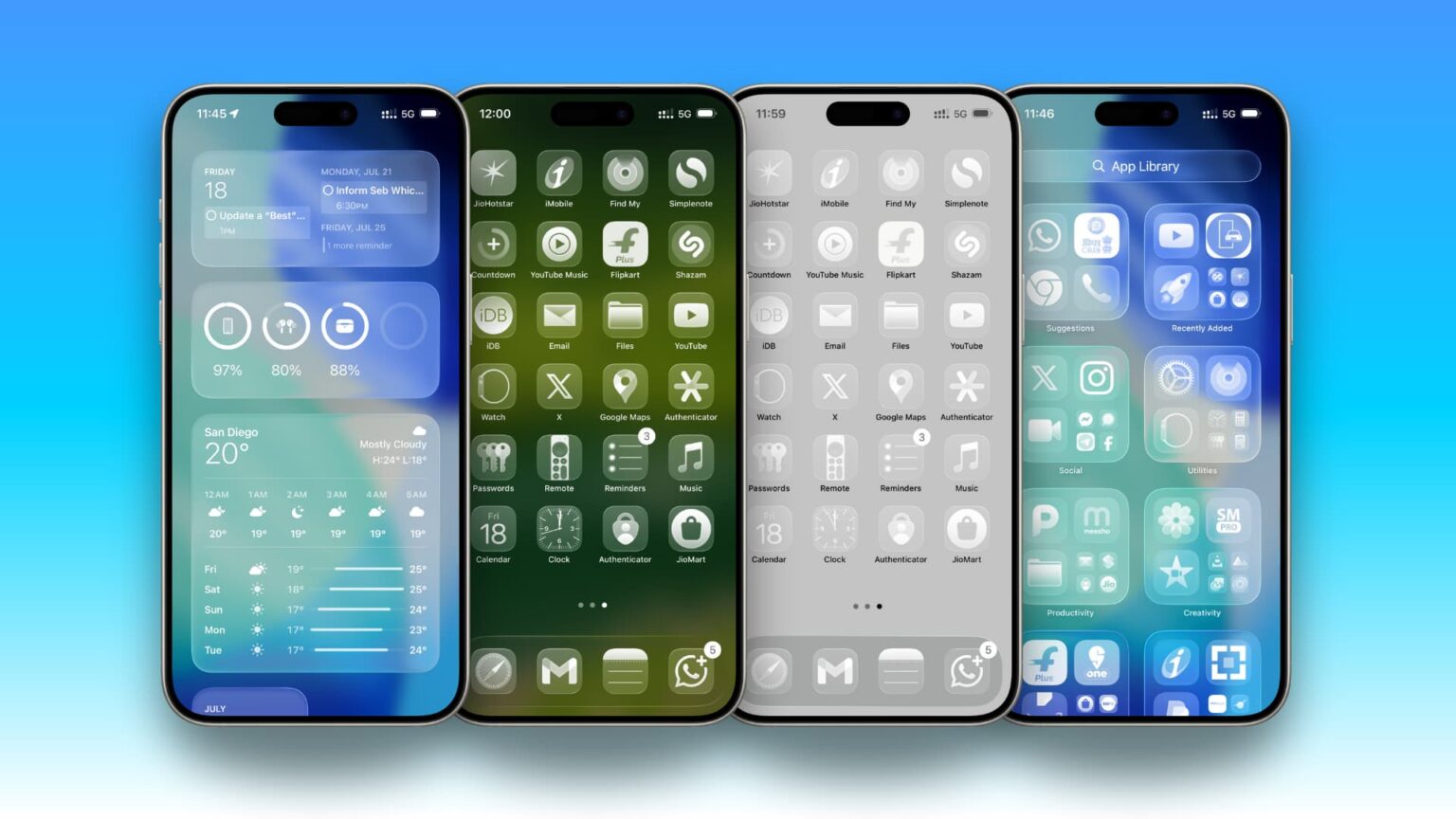 How to use clear app icons on iPhone Home Screen in iOS 26