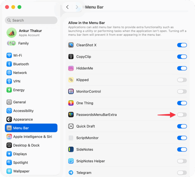 How to remove or rearrange icons in Mac menu bar
