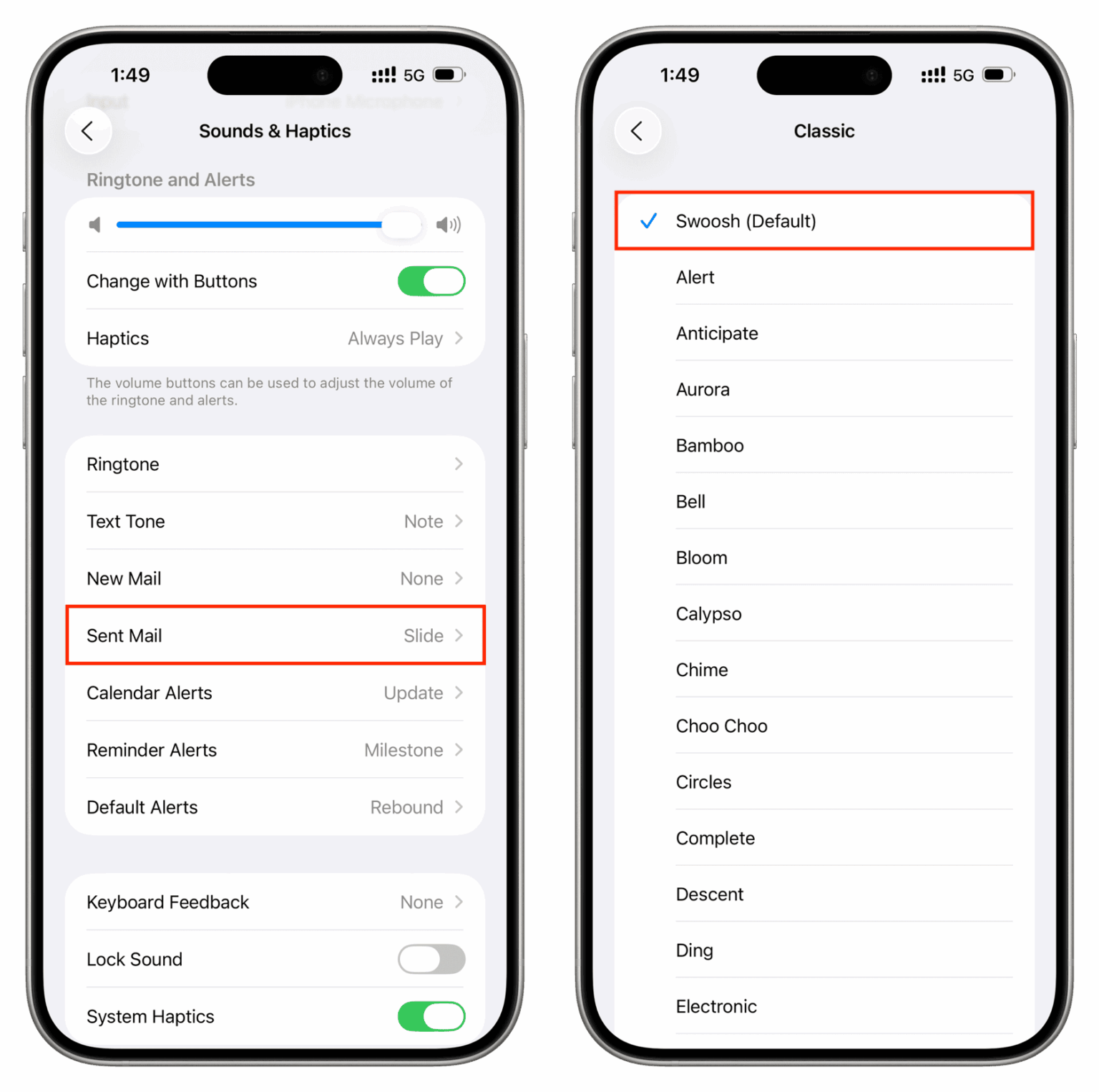 How to turn the email swoosh sound ON or OFF in Apple Mail