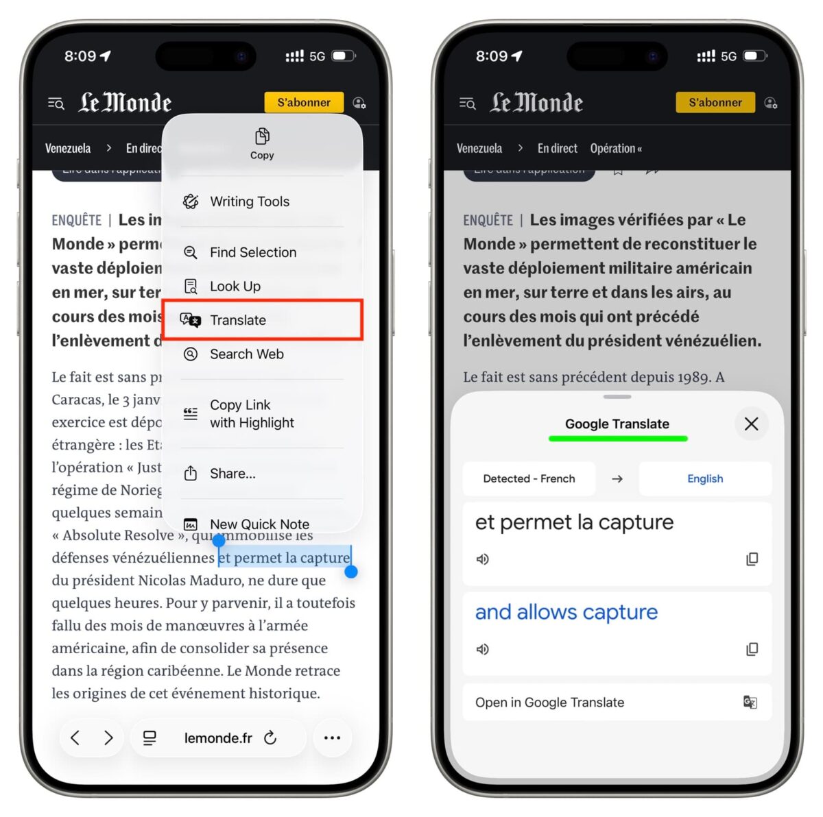 How to make Google Translate the default translation app on iOS