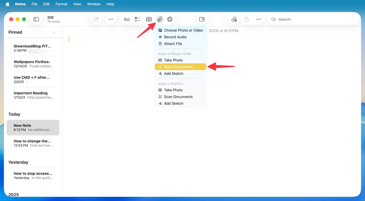How to capture and edit scanned docs in Notes on Mac