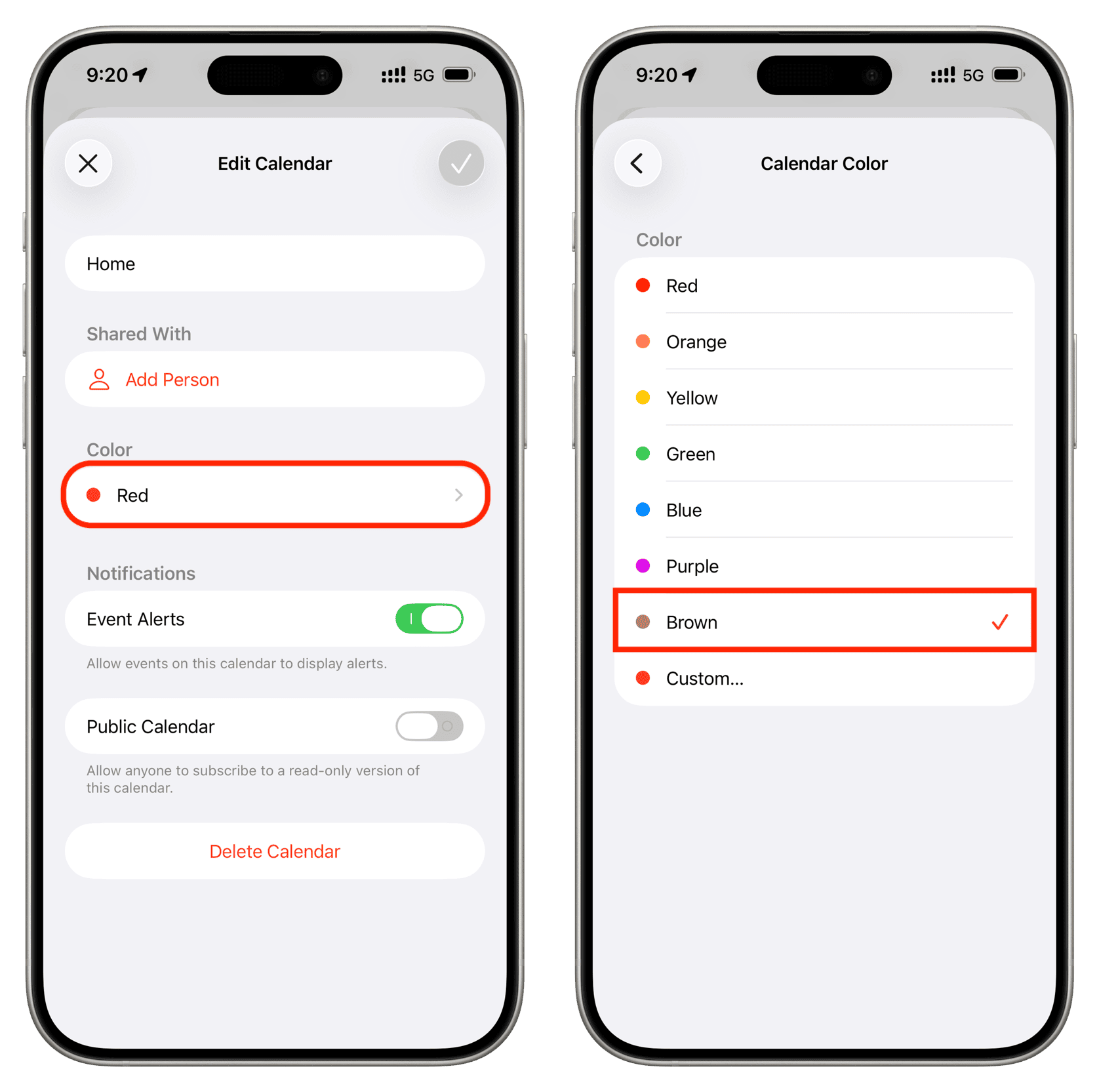 How to change Calendar colors on iPhone, iPad, Mac