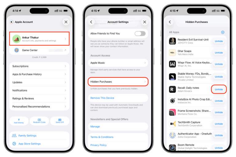 How to hide and unhide Apple App Store purchases