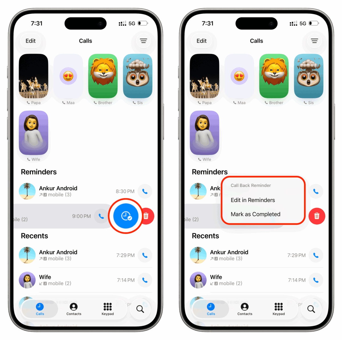 How to get a call back reminder on iPhone