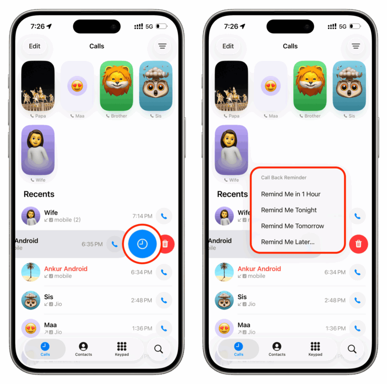 How to get a call back reminder on iPhone