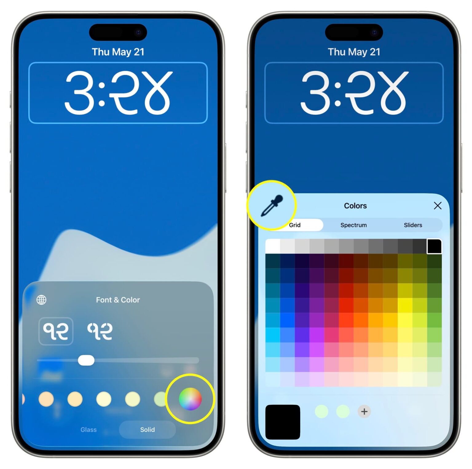 Iphone Recording Clock Color How to customize the iPhone or iPad Lock Screen clock