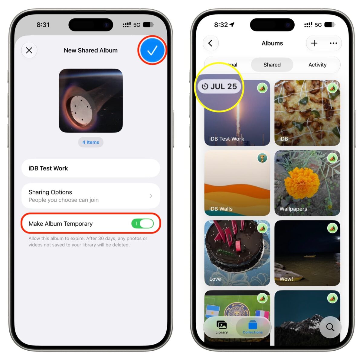 How to create temporary shared iCloud album in iOS 27
