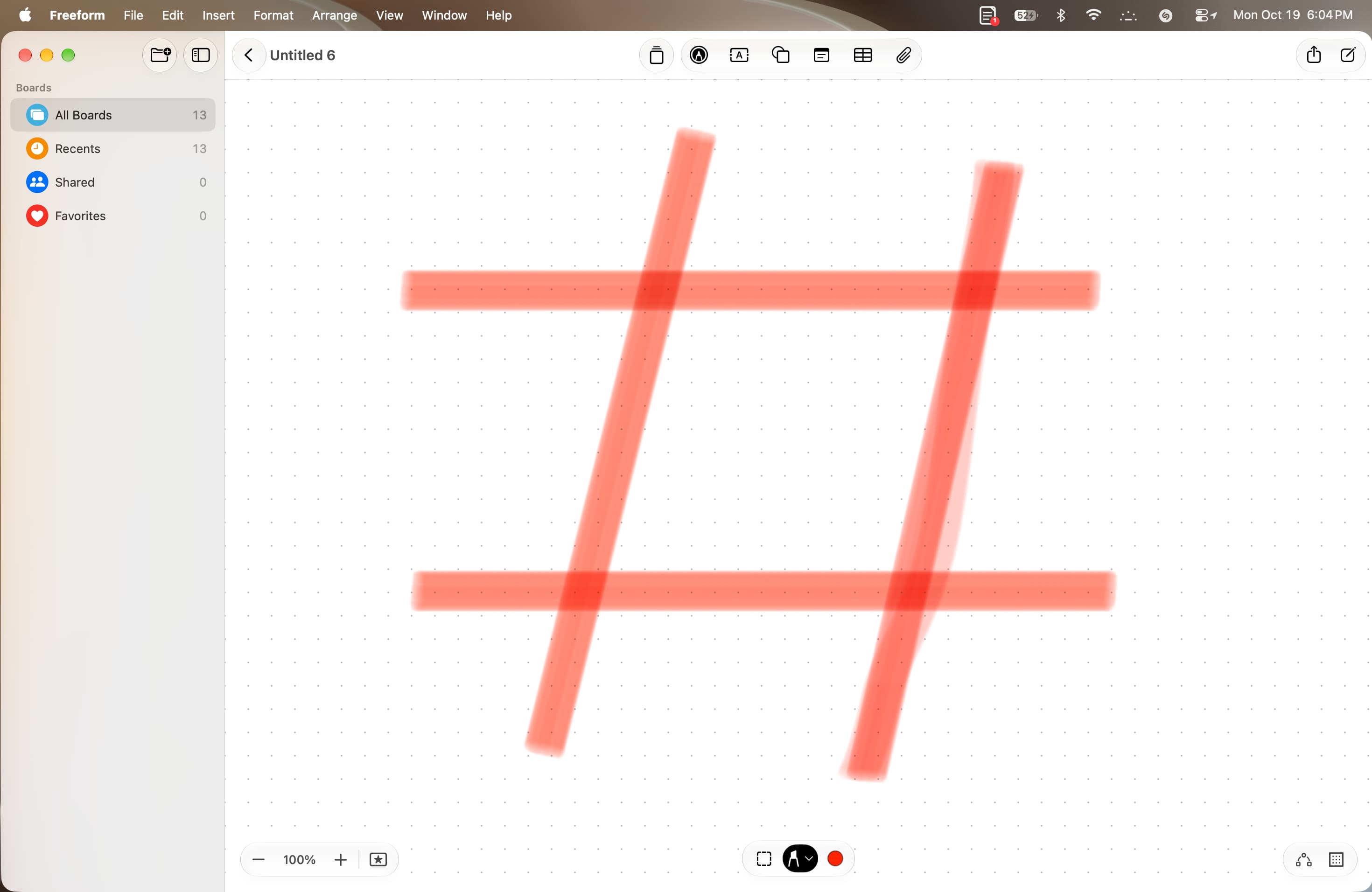 Drawing in Freeform app on macOS 27 Golden Gate